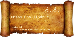 Anton Apollinár névjegykártya
